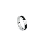 Brosway Anello SHADOW acciaio mis 25 con pelle nera intrecciata BHW31D