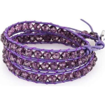 Brosway Bracciale HANOI donna in pelle viola 3 giri pietre/b BHA14