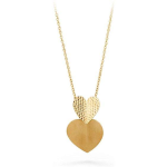 Brosway Collana HEART BEAT acciaio 500mm con 2 cuori e pvd oro BHB01