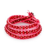 Brosway Bracciale HANOI donna in pelle rossa 3 giri pietre/b BHA12