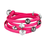 Brosway Bracciale VERTIGO pelle fucsia con elementi acciaio e swarovski BVR12