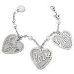 Brosway Bracciale SPARKLING acciaio con 3 ciondoli a cuore BPK11