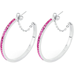 Brosway Orecchini EAR TRING acciaio a cerchio con swarovski fucsia BER29